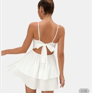 NWT Halara Tied Back Tiered Ruffle Mini Dress
